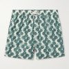 Straight-Leg Mid-Length Printed Swim Shorts