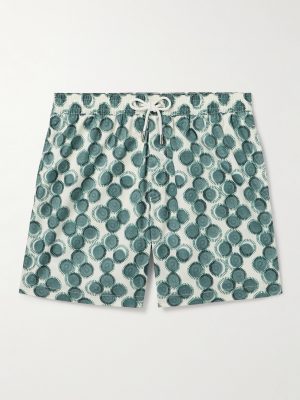 Straight-Leg Mid-Length Printed Swim Shorts