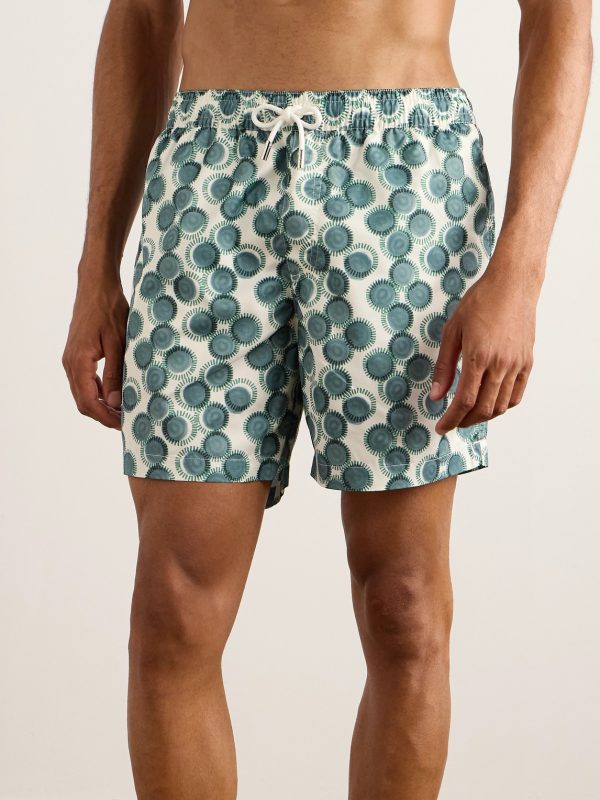 Straight-Leg Mid-Length Printed Swim Shorts - OU