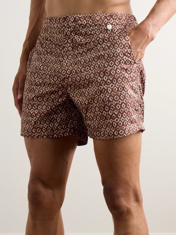 Straight-Leg Mid-Length Printed Swim Shorts - OU