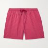 Straight-Leg Mid-Length Striped Seersucker Swim Shorts Straight-Leg Mid-Length Striped Seersucker Swim Shorts