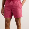 Straight-Leg Mid-Length Striped Seersucker Swim Shorts - OU Straight-Leg Mid-Length Striped Seersucker Swim Shorts - OU