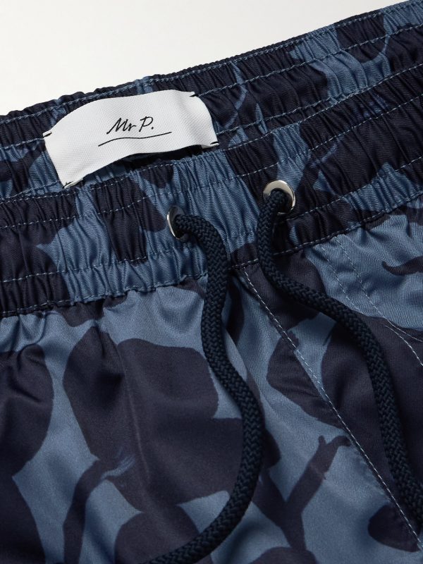 Straight-Leg Mid-Length Floral-Print Swim Shorts - E1 Straight-Leg Mid-Length Floral-Print Swim Shorts - E1