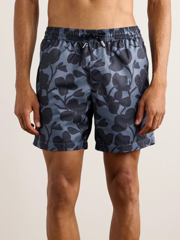 Straight-Leg Mid-Length Floral-Print Swim Shorts - OU Straight-Leg Mid-Length Floral-Print Swim Shorts - OU