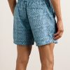 Straight-Leg Mid-Length Printed Swim Shorts - BK Straight-Leg Mid-Length Printed Swim Shorts - BK