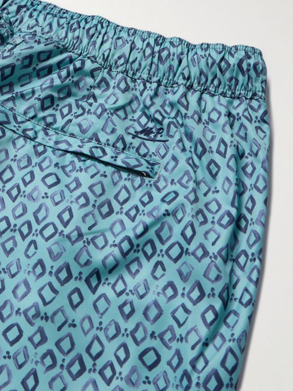 Straight-Leg Mid-Length Printed Swim Shorts - CU Straight-Leg Mid-Length Printed Swim Shorts - CU