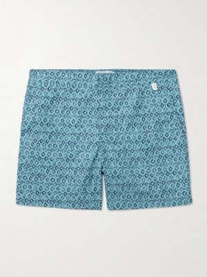 Straight-Leg Mid-Length Printed Swim Shorts