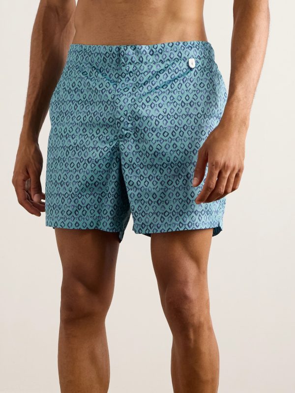 Straight-Leg Mid-Length Printed Swim Shorts - OU Straight-Leg Mid-Length Printed Swim Shorts - OU