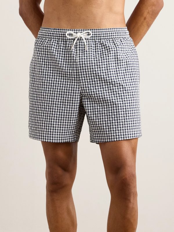 Gingham Seersucker Swim Shorts - OU Gingham Seersucker Swim Shorts - OU