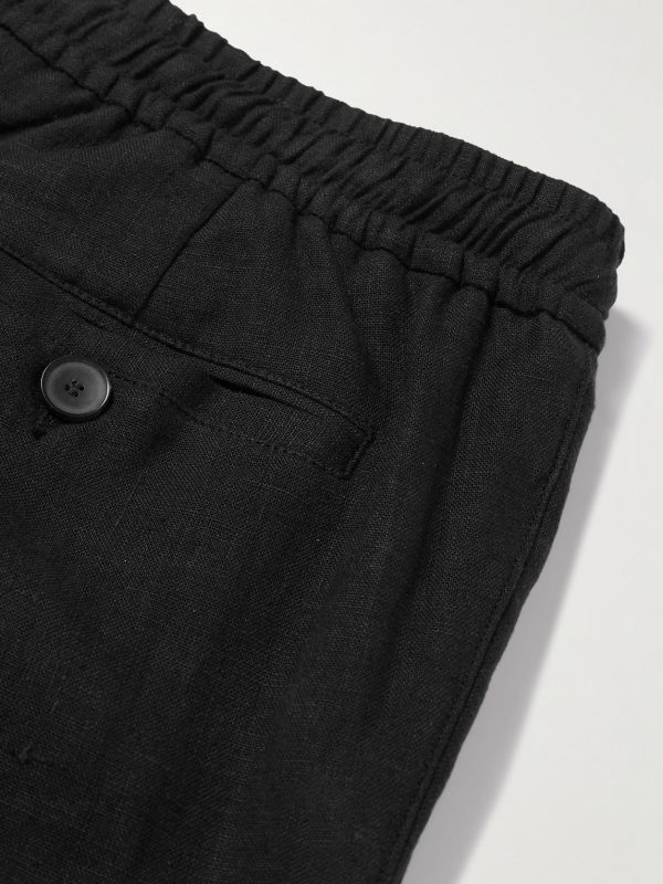 Tapered Linen Drawstring Cargo Trousers - CU Tapered Linen Drawstring Cargo Trousers - CU