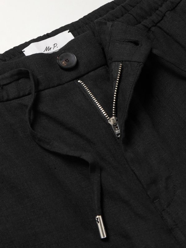 Tapered Linen Drawstring Cargo Trousers - E1 Tapered Linen Drawstring Cargo Trousers - E1