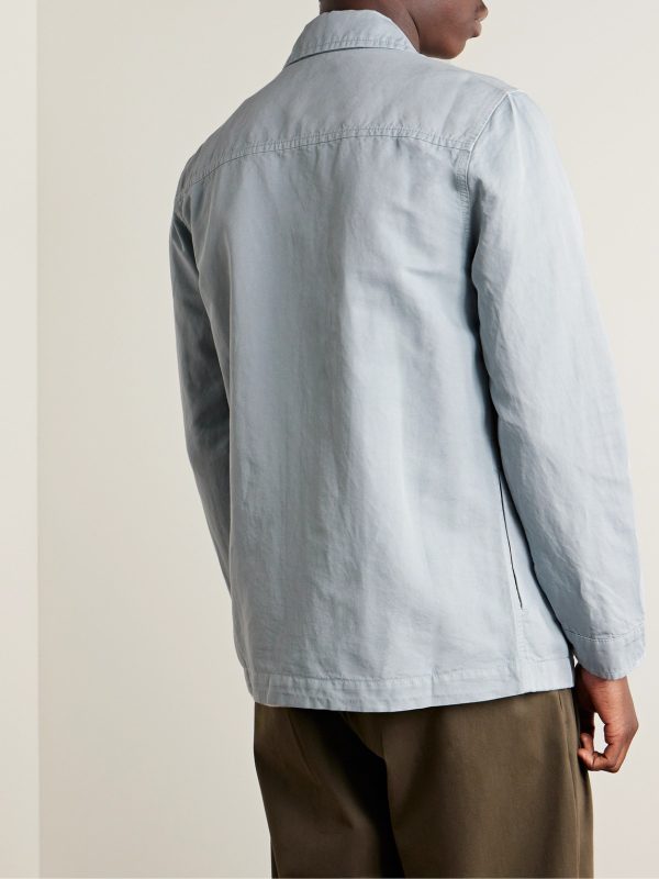 Garment-Dyed Cotton and Linen-Blend Twill Overshirt - BK Garment-Dyed Cotton and Linen-Blend Twill Overshirt - BK
