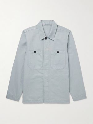 Garment-Dyed Cotton and Linen-Blend Twill Overshirt Garment-Dyed Cotton and Linen-Blend Twill Overshirt