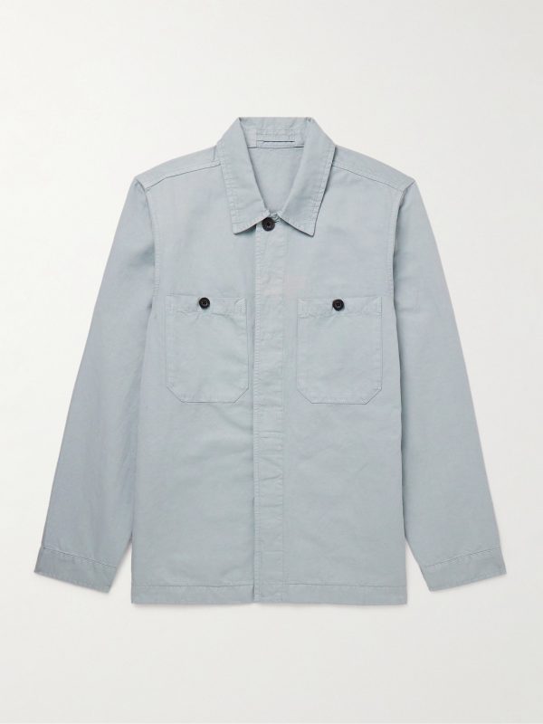 Garment-Dyed Cotton and Linen-Blend Twill Overshirt Garment-Dyed Cotton and Linen-Blend Twill Overshirt