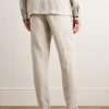 Tapered Linen Drawstring Cargo Trousers - BK