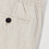 Tapered Linen Drawstring Cargo Trousers - CU