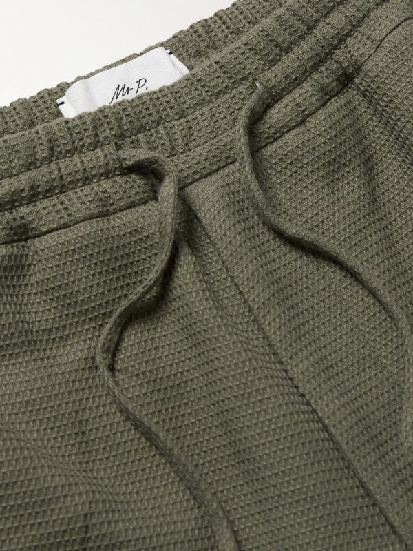 Straight-Leg Waffle-Knit Organic Cotton Drawstring Shorts - CU Straight-Leg Waffle-Knit Organic Cotton Drawstring Shorts - CU