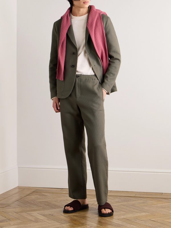 Edward Straight-Leg Waffle-Knit Organic Cotton Suit Trousers - OU Edward Straight-Leg Waffle-Knit Organic Cotton Suit Trousers - OU