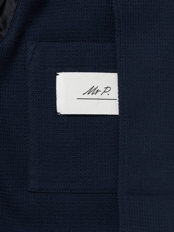 Unstructured Waffle-Knit Organic Cotton Suit Jacket - E2 Unstructured Waffle-Knit Organic Cotton Suit Jacket - E2