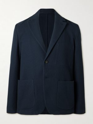 Unstructured Waffle-Knit Organic Cotton Suit Jacket Unstructured Waffle-Knit Organic Cotton Suit Jacket