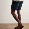 Straight-Leg Cotton-Blend Seersucker Shorts - BK Straight-Leg Cotton-Blend Seersucker Shorts - BK