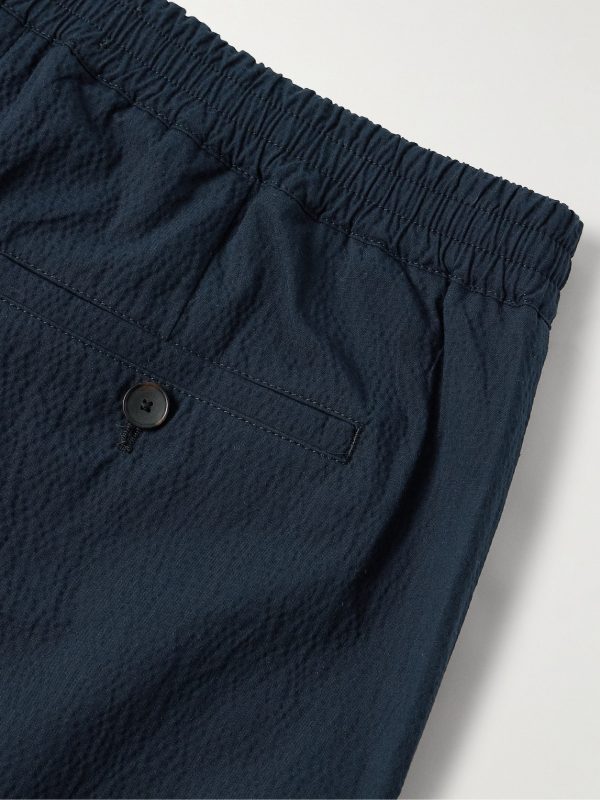 Straight-Leg Cotton-Blend Seersucker Shorts - CU Straight-Leg Cotton-Blend Seersucker Shorts - CU
