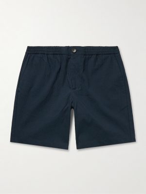 Straight-Leg Cotton-Blend Seersucker Shorts