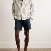 Straight-Leg Cotton-Blend Seersucker Shorts - OU Straight-Leg Cotton-Blend Seersucker Shorts - OU