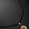 Thunderbird 14-Karat Gold, Enamel and Cord Pendant Necklace