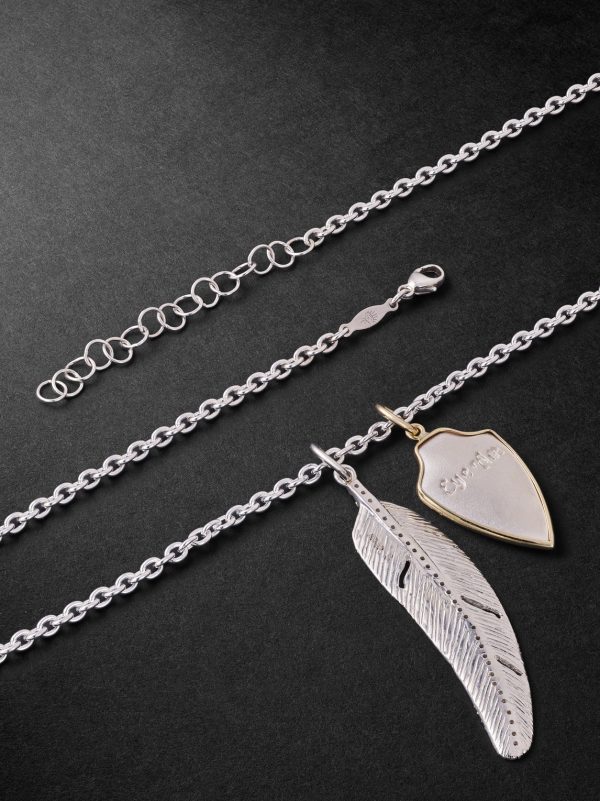 Sterling Silver, 14-Karat Gold and Diamond Pendant Necklace - BK Sterling Silver, 14-Karat Gold and Diamond Pendant Necklace - BK