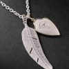 Sterling Silver, 14-Karat Gold and Diamond Pendant Necklace - CU Sterling Silver, 14-Karat Gold and Diamond Pendant Necklace - CU
