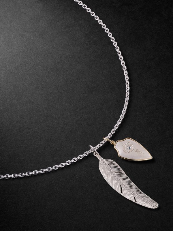 Sterling Silver, 14-Karat Gold and Diamond Pendant Necklace Sterling Silver, 14-Karat Gold and Diamond Pendant Necklace