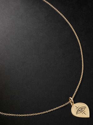 Eye Burst 14-Karat Gold Diamond Pendant Necklace Eye Burst 14-Karat Gold Diamond Pendant Necklace