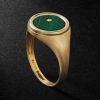 Gold, Malachite and Diamond Signet Ring