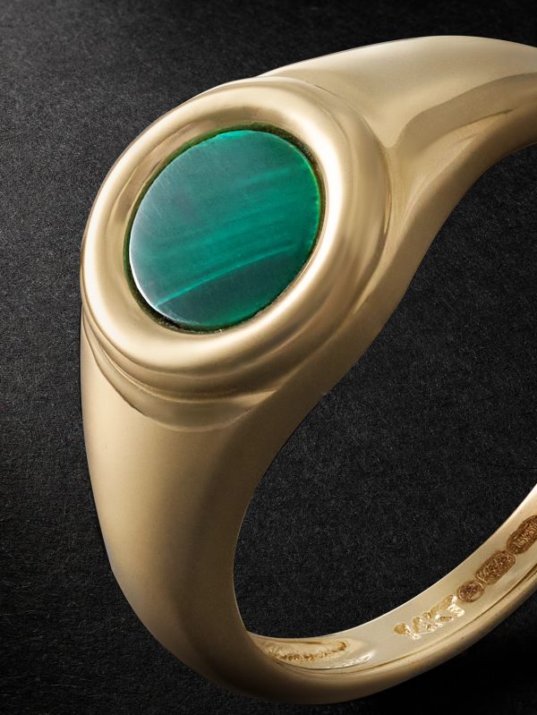 Gold Malachite Signet Ring - CU Gold Malachite Signet Ring - CU