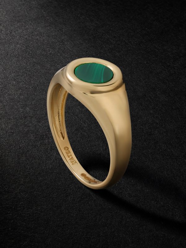 Gold Malachite Signet Ring Gold Malachite Signet Ring