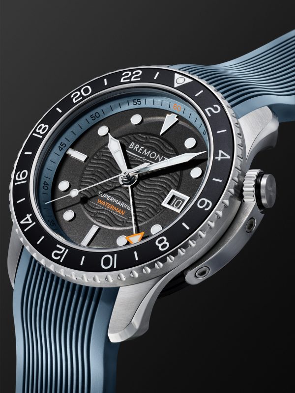 Waterman Apex II Automatic Chronograph 43mm Stainless Steel and Rubber Watch, Ref. No. W-APEXII-HBR-S - FR Waterman Apex II Automatic Chronograph 43mm Stainless Steel and Rubber Watch, Ref. No. W-APEXII-HBR-S - FR