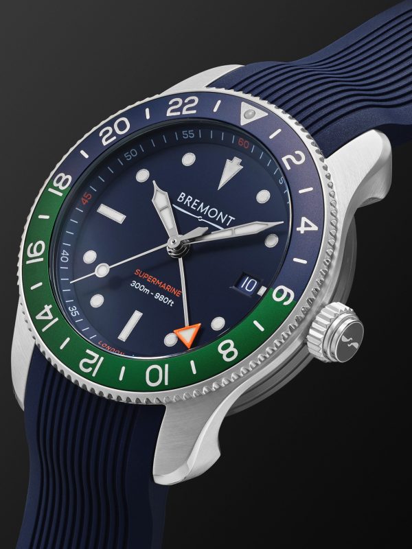 The Supermarine S302 JET Automatic GMT 40mm Stainless Steel and Rubber Watch, Ref. S302-BLGN-R-S - FR The Supermarine S302 JET Automatic GMT 40mm Stainless Steel and Rubber Watch, Ref. S302-BLGN-R-S - FR