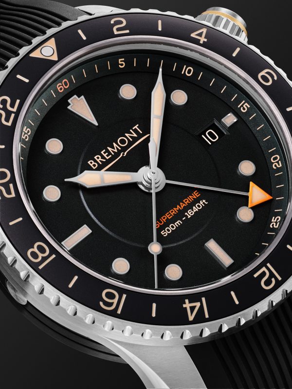 Supermarine S502 Automatic GMT 43mm Stainless Steel and Rubber Watch, Ref. No. S502-BK-R-S - CU Supermarine S502 Automatic GMT 43mm Stainless Steel and Rubber Watch, Ref. No. S502-BK-R-S - CU