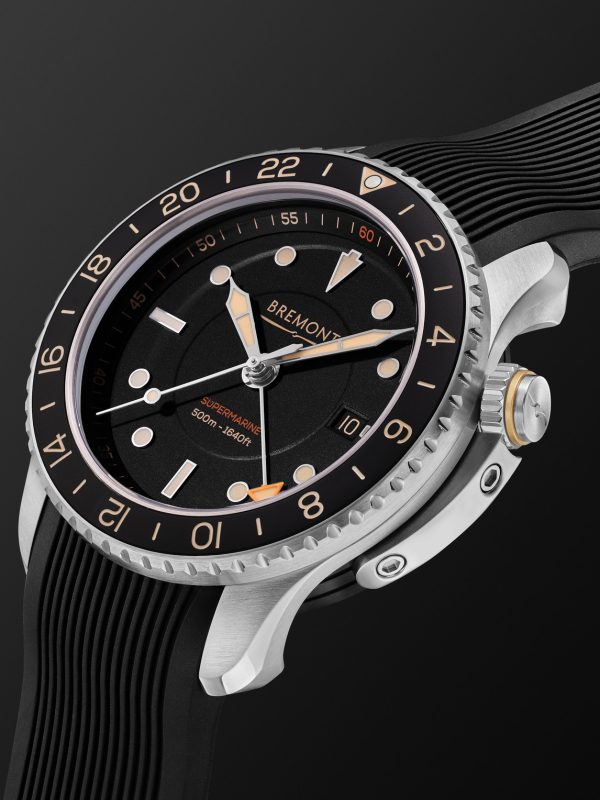 Supermarine S502 Automatic GMT 43mm Stainless Steel and Rubber Watch, Ref. No. S502-BK-R-S - FR Supermarine S502 Automatic GMT 43mm Stainless Steel and Rubber Watch, Ref. No. S502-BK-R-S - FR