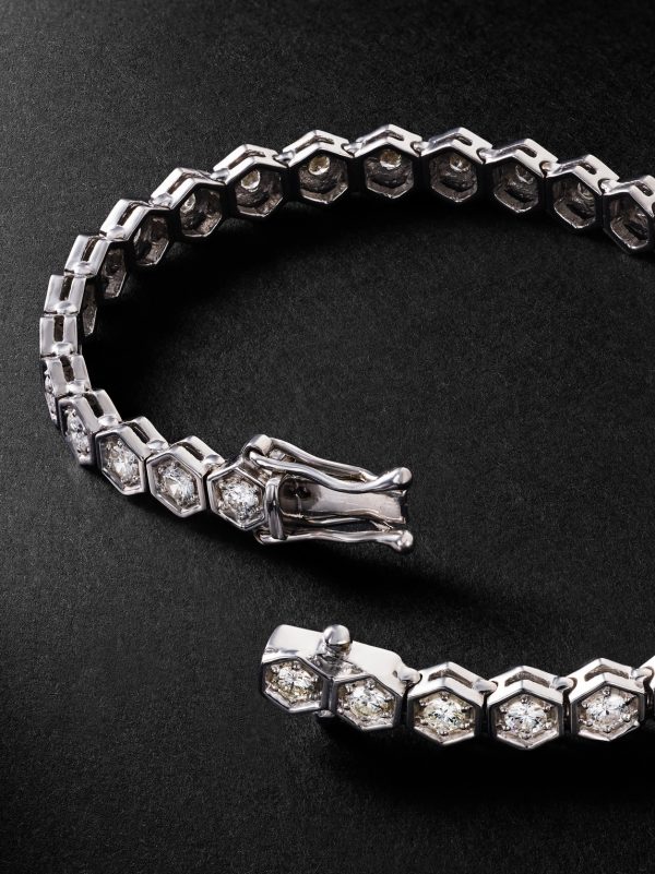 Hexagon XXLarge 18-Karat White Gold Diamond Bracelet - BK Hexagon XXLarge 18-Karat White Gold Diamond Bracelet - BK