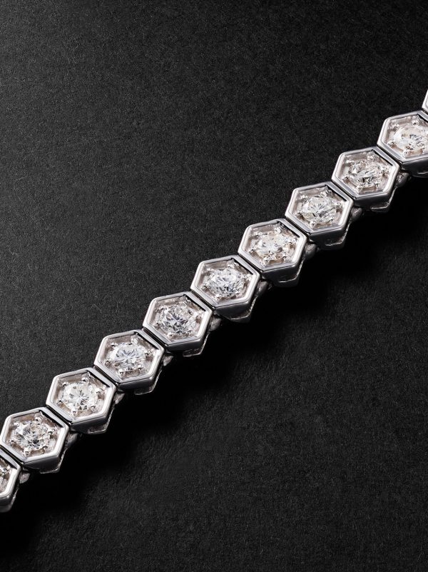 Hexagon XXLarge 18-Karat White Gold Diamond Bracelet - CU Hexagon XXLarge 18-Karat White Gold Diamond Bracelet - CU