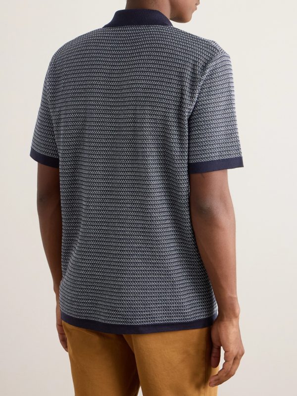 Cotton and Silk-Blend Polo Shirt - BK