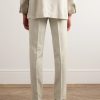 Luca Tapered Herringbone Linen Suit Trousers - BK