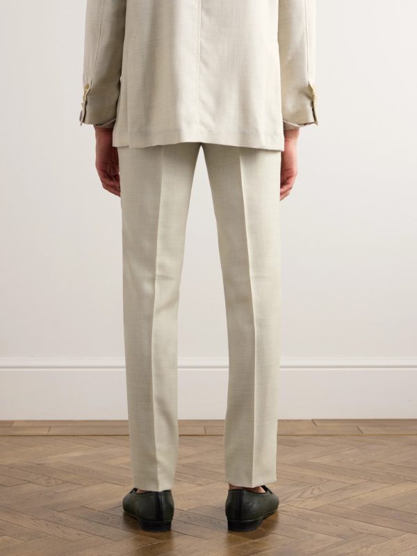 Luca Tapered Herringbone Linen Suit Trousers - BK
