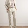 Luca Tapered Herringbone Linen Suit Trousers - OU