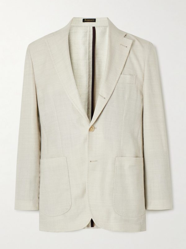 Herringbone Wool, Silk and Linen-Blend Suit Jacket Herringbone Wool, Silk and Linen-Blend Suit Jacket