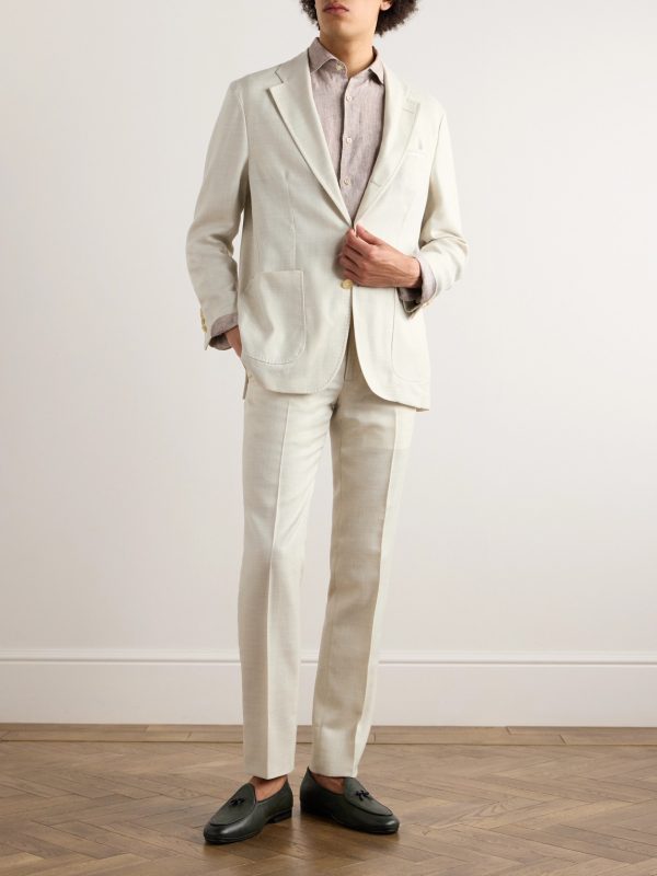 Herringbone Wool, Silk and Linen-Blend Suit Jacket - OU Herringbone Wool, Silk and Linen-Blend Suit Jacket - OU