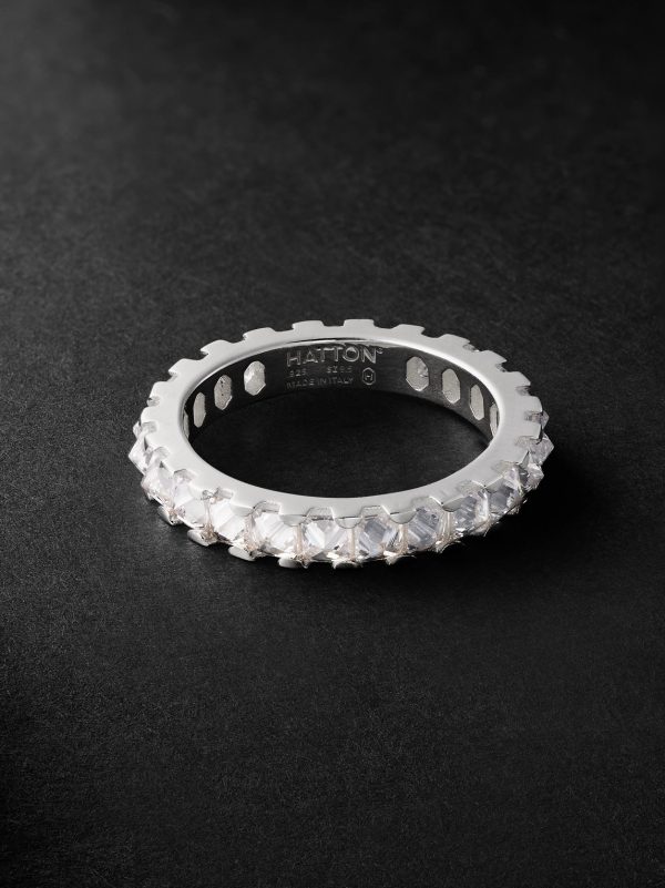 + Hatton Labs Spike Eternity Sterling Silver Cubic Zirconia Ring - BK