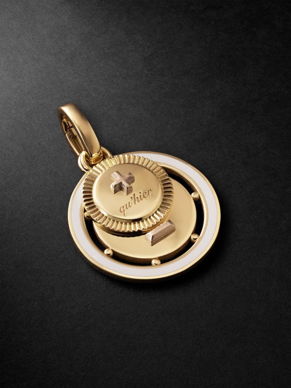 L'Eternelle Chanson Couplet 18-Karat Gold and Enamel Pendant